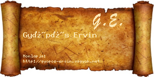 Gyöpös Ervin névjegykártya