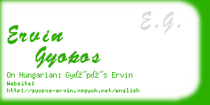 ervin gyopos business card